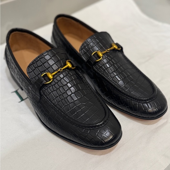 Gucci Jordaan Crocodile Horsebit Loafer Italian Luxury Slip-On Dress Shoe US10.5 - Picture 1 of 9